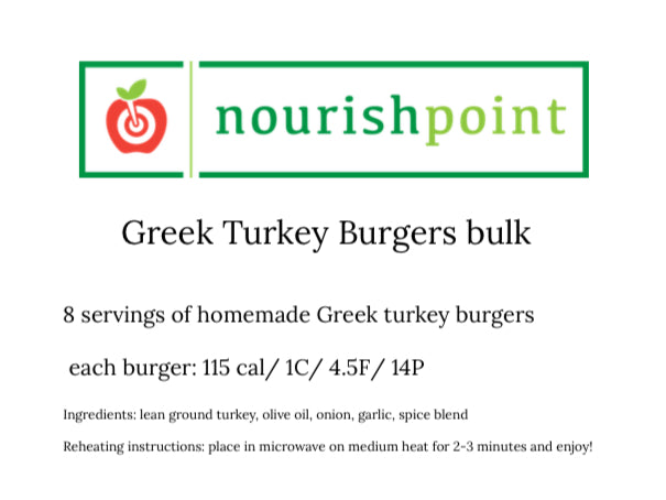 Greek Turkey Burgers- bulk 8pk