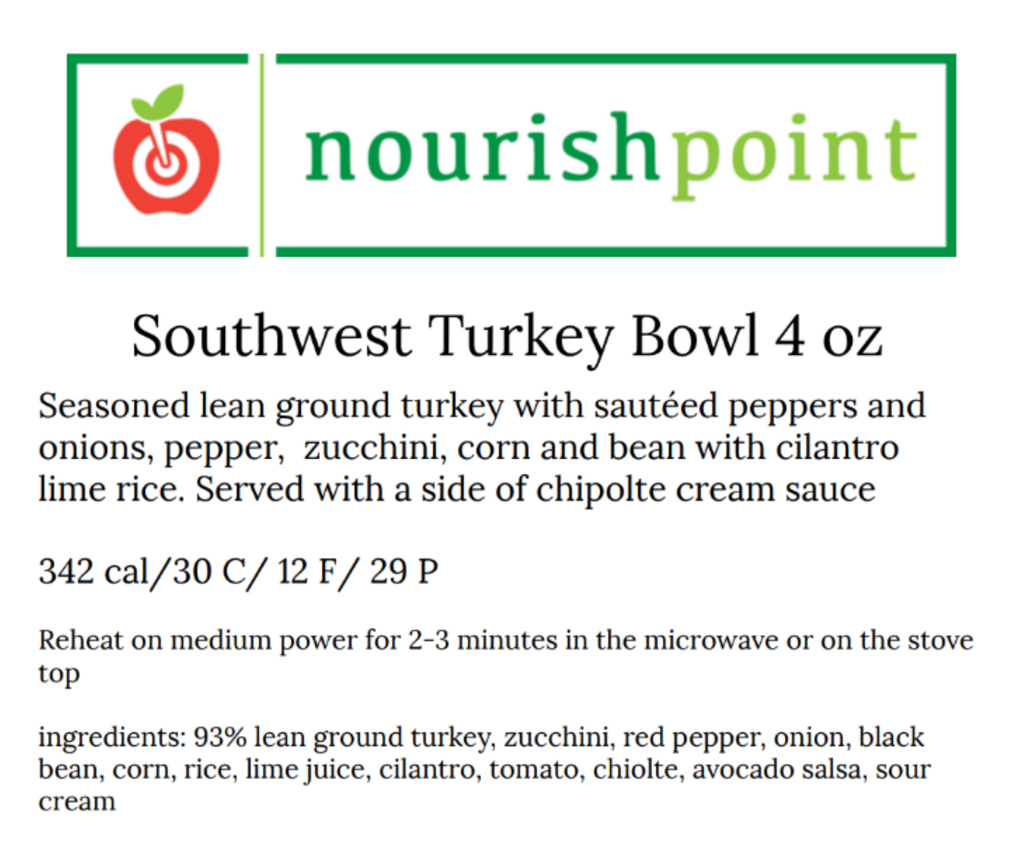 Southwest Turkey Taco Bowl 4oz